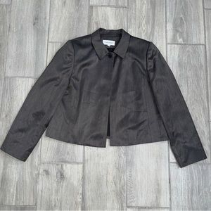 Calvin Klein Blazer Womens Size 12 Gray Single Button Closure